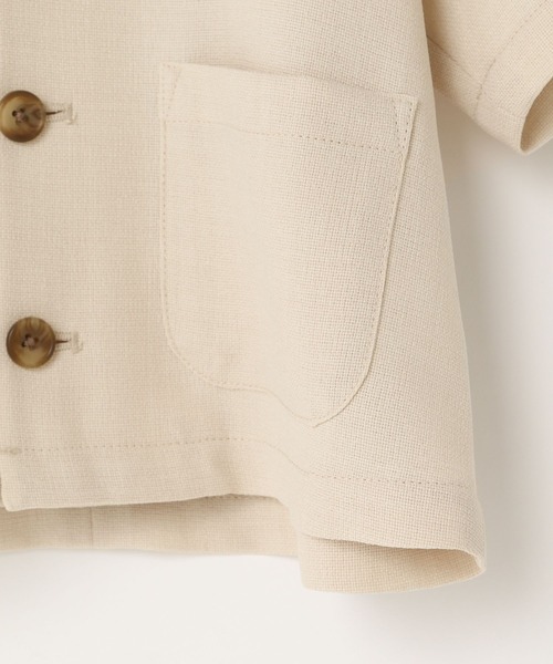 LOWRYS FARM（ローリーズファーム）の「バスケットセーラーシャツジャケット　260520（テーラードジャケット・キッズ・アイボリー/グレー/グリーン/チェック・110cm/120cm/130cm/140cm/150cm）」の8枚目の写真