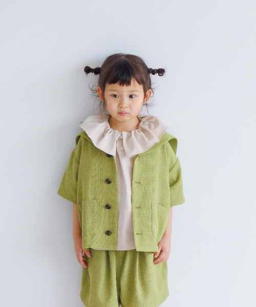 LOWRYS FARM（ローリーズファーム）の「バスケットセーラーシャツジャケット　260520（テーラードジャケット・キッズ・アイボリー/グレー/グリーン/チェック・110cm/120cm/130cm/140cm/150cm）」の22枚目の写真