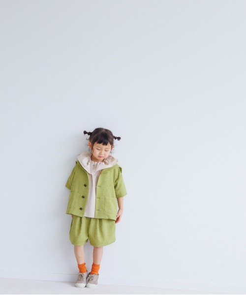 LOWRYS FARM（ローリーズファーム）の「バスケットセーラーシャツジャケット　260520（テーラードジャケット・キッズ・アイボリー/グレー/グリーン/チェック・110cm/120cm/130cm/140cm/150cm）」の20枚目の写真