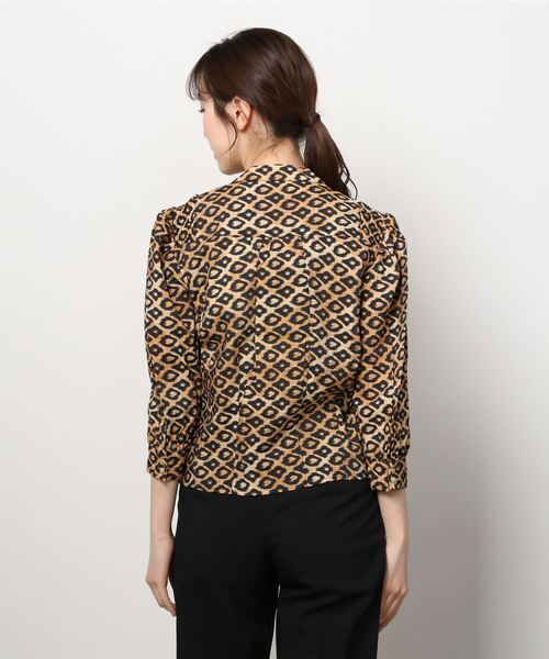 MAISON SCOTCH（メゾンスコッチ）の「パフスリーブ プリントシャツ【164946】（シャツ/ブラウス・レディース・ブラウン系その他・X-SMALL/SMALL）」の3枚目の写真