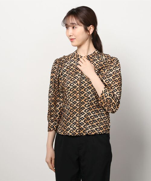 MAISON SCOTCH（メゾンスコッチ）の「パフスリーブ プリントシャツ【164946】（シャツ/ブラウス・レディース・ブラウン系その他・X-SMALL/SMALL）」の6枚目の写真