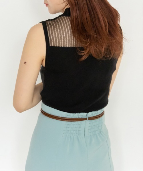 RANDA（ランダ）の「シースルーノースリーブニット（ニット/セーター・レディース・ブラック/ベージュ/グレイッシュベージュ・FREE）」の8枚目の写真