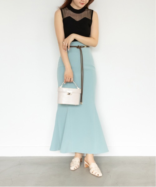 RANDA（ランダ）の「シースルーノースリーブニット（ニット/セーター・レディース・ブラック/ベージュ/グレイッシュベージュ・FREE）」の9枚目の写真