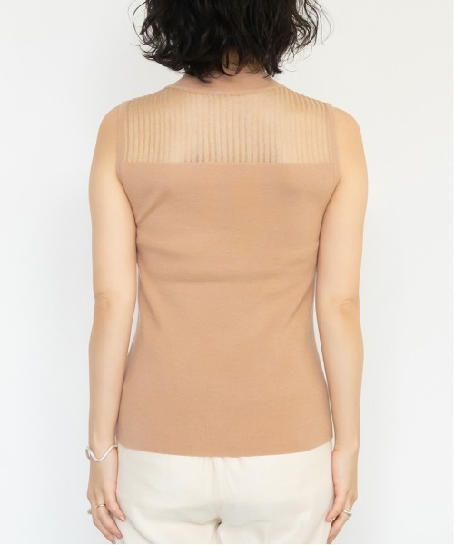 RANDA（ランダ）の「シースルーノースリーブニット（ニット/セーター・レディース・ブラック/ベージュ/グレイッシュベージュ・FREE）」の11枚目の写真