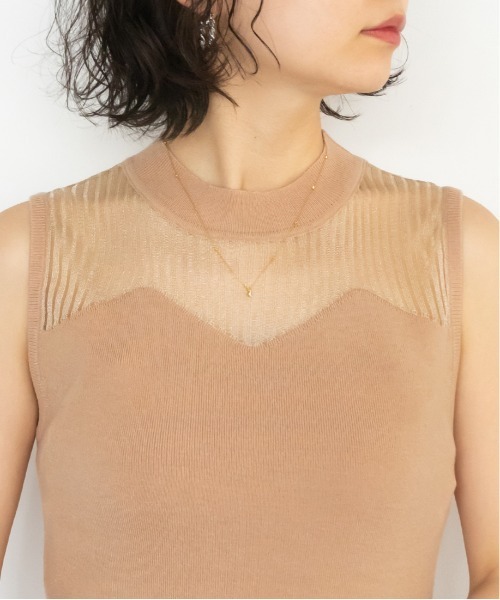 RANDA（ランダ）の「シースルーノースリーブニット（ニット/セーター・レディース・ブラック/ベージュ/グレイッシュベージュ・FREE）」の12枚目の写真