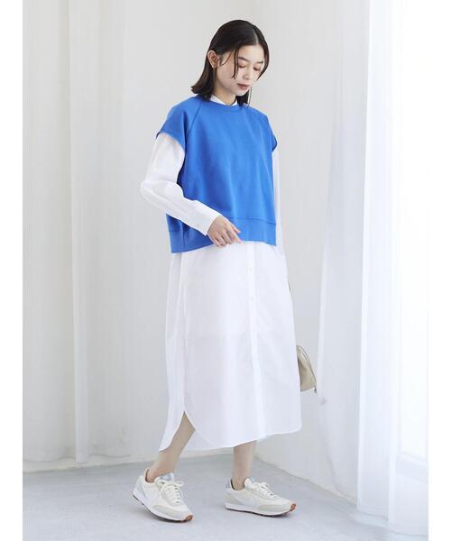 Green Parks(グリーンパークス)の「ショート丈ラグランベスト(ベスト・レディース・サックスブルー/ブルー/グリーン・FREE)」の4枚目の写真