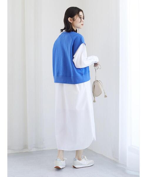 Green Parks(グリーンパークス)の「ショート丈ラグランベスト(ベスト・レディース・サックスブルー/ブルー/グリーン・FREE)」の6枚目の写真