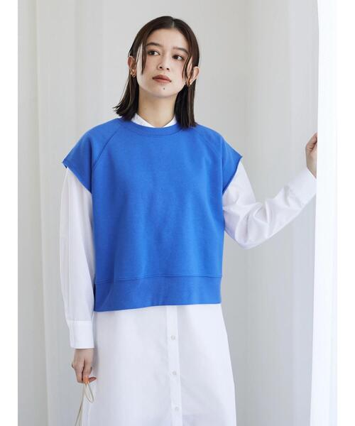 Green Parks(グリーンパークス)の「ショート丈ラグランベスト(ベスト・レディース・サックスブルー/ブルー/グリーン・FREE)」の7枚目の写真