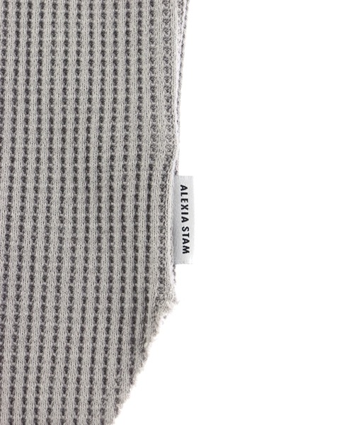 ALEXIA STAM（アリシアスタン）の「Waffle Layered Top/ワッフルレイヤードトップ（Tシャツ/カットソー・レディース・ベージュ/グレー/イエロー・FREE）」の19枚目の写真