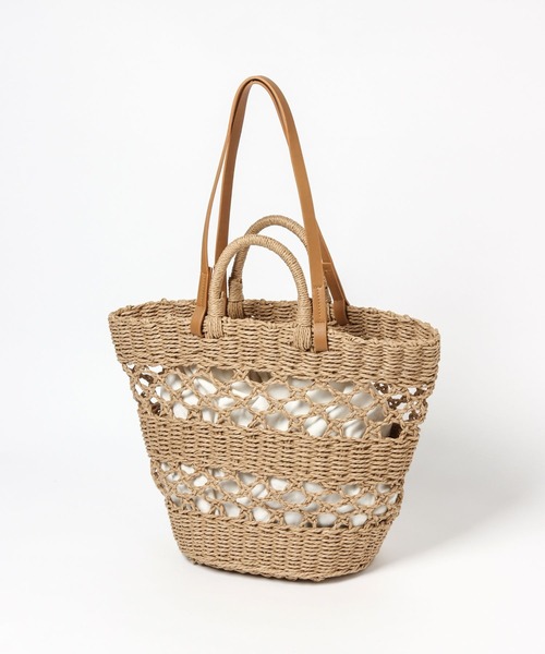 LEPSIM(レプシィム)の「ペーパースカシガラBAG 264296(トートバッグ・レディース・ベージュ/ピンク/ブラック・ONE SIZE)」の10枚目の写真