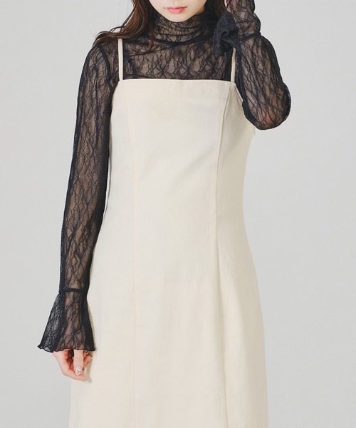 acro(アクロ)の「ハイネックレーストップス/AC1334(シャツ/ブラウス・レディース・ホワイト/ブラック・フリ-)」の6枚目の写真