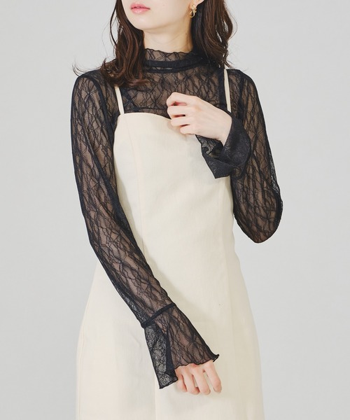 acro(アクロ)の「ハイネックレーストップス/AC1334(シャツ/ブラウス・レディース・ホワイト/ブラック・フリ-)」の10枚目の写真