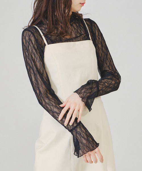 acro(アクロ)の「ハイネックレーストップス/AC1334(シャツ/ブラウス・レディース・ホワイト/ブラック・フリ-)」の12枚目の写真