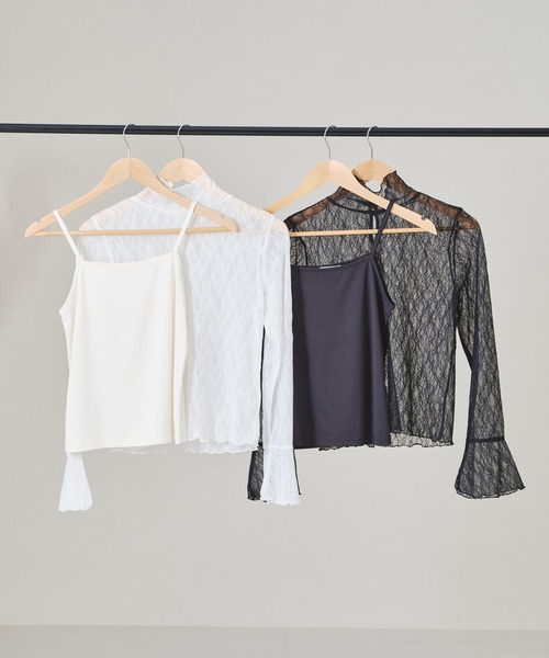 acro(アクロ)の「ハイネックレーストップス/AC1334(シャツ/ブラウス・レディース・ホワイト/ブラック・フリ-)」の8枚目の写真