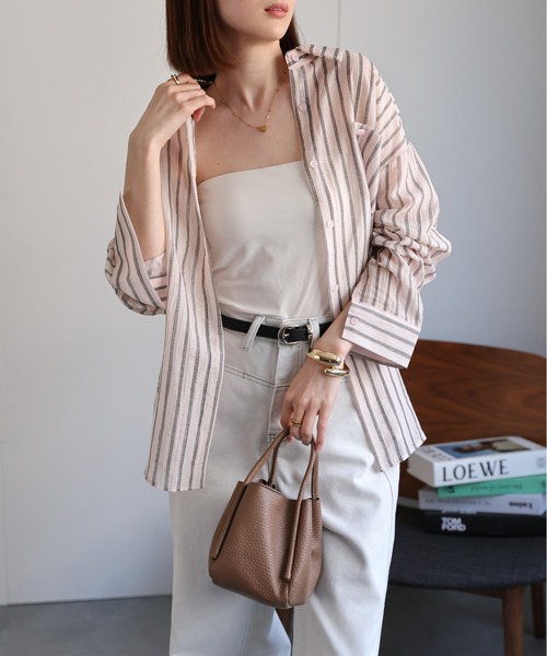 sakishimatokyo（サキシマトーキョー）の「シアーストライプシャツ