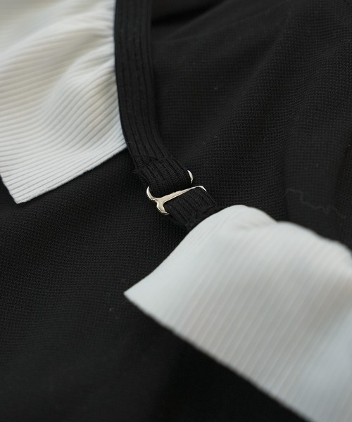 c.u.l（シーユーエル）の「フリルバックオープン ワンピース水着 culb15（水着・レディース・ブラック×ブラック/ネイビー/ブラック・S/M/L/XL）」の17枚目の写真