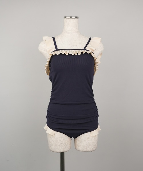 c.u.l（シーユーエル）の「フリルバックオープン ワンピース水着 culb15（水着・レディース・ブラック×ブラック/ネイビー/ブラック・S/M/L/XL）」の20枚目の写真