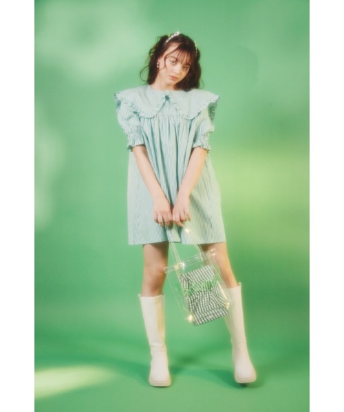 WC（ダブル シー）の「カラーロゴクリアバッグ（ショルダーバッグ・レディース・ブルー/ピンク/グリーン・FREE）」の5枚目の写真