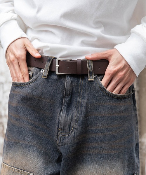 3.3 Field Trip (3.3フィールドトリップ)の「【UNISEX】3.3Field Trip/Squareバックルベルト 2279030(ベルト・レディース・ブラック/キャメル/ホワイト/ブラウン・FREE)」の1枚目の写真