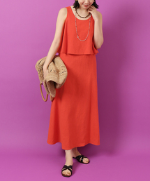 IENA LA BOUCLE C/ラミーキャンバスラッフルワンピース