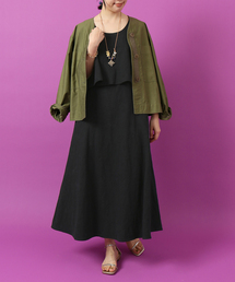 IENA LA BOUCLE C/ラミーキャンバスラッフルワンピース