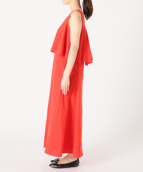 IENA LA BOUCLE（イエナラブークル）の「IENA LA BOUCLE C/ラミーキャンバスラッフルワンピース（ワンピース・レディース・ブラック/レッド/グリーン・FREE）」の8枚目の写真
