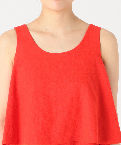 IENA LA BOUCLE（イエナラブークル）の「IENA LA BOUCLE C/ラミーキャンバスラッフルワンピース（ワンピース・レディース・ブラック/レッド/グリーン・FREE）」の10枚目の写真