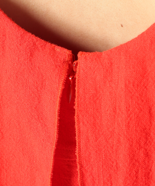 IENA LA BOUCLE（イエナラブークル）の「IENA LA BOUCLE C/ラミーキャンバスラッフルワンピース（ワンピース・レディース・ブラック/レッド/グリーン・FREE）」の13枚目の写真