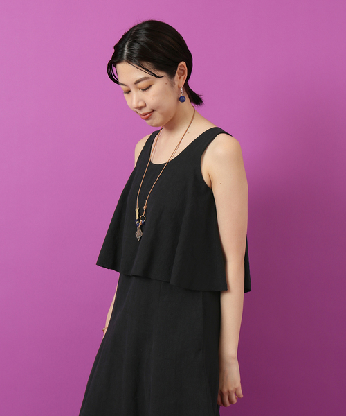 セール】IENA LA BOUCLE C/ラミーキャンバスラッフルワンピース
