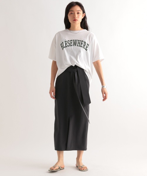 BABYLONE（バビロン）の「BABYLONE / ベルト付きタイトスカート（スカート・レディース・ブルー系その他/ライトベージュ・36inch/38inch）」の4枚目の写真