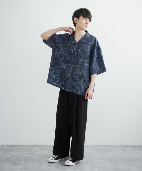 Audience(オーディエンス)の「日本製/国産 ヘビーウェイトコットンツイル1タックワイドパンツ AUD3513(チノパンツ・メンズ・ブラック/ベージュ・S/M/XL/L)」の9枚目の写真