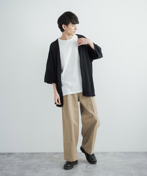 Audience(オーディエンス)の「日本製/国産 ヘビーウェイトコットンツイル1タックワイドパンツ AUD3513(チノパンツ・メンズ・ブラック/ベージュ・S/M/XL/L)」の15枚目の写真