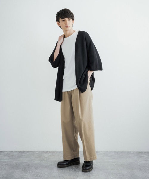 Audience(オーディエンス)の「日本製/国産 ヘビーウェイトコットンツイル1タックワイドパンツ AUD3513(チノパンツ・メンズ・ブラック/ベージュ・S/M/XL/L)」の16枚目の写真