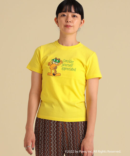 Ray BEAMS（レイビームス）の「GARFIELD × Ray BEAMS / 別注 mini Tシャツ（Tシャツ/カットソー・レディース・イエロー/ブラック/ホワイト・ONE SIZE）」の3枚目の写真