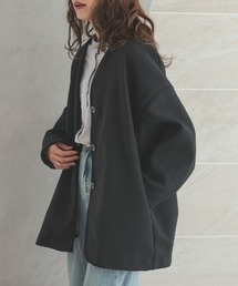 DONOBAN | ノーカラーメルトンタッチCOAT(ノーカラーコート)