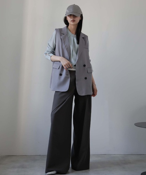 Ulysses(ユリシス)の「シルクタッチボタンブラウス(シャツ/ブラウス・レディース・ホワイト/ベージュ/グレー/ブルー/ブラック/ミント/ライトピンク・M/L)」の14枚目の写真