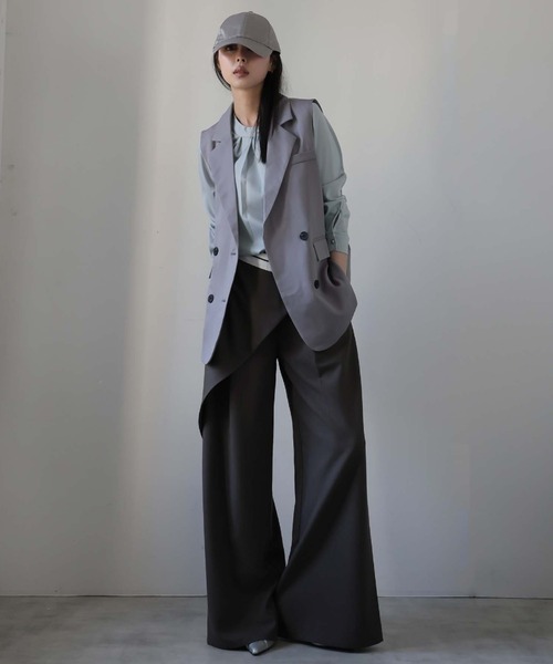 Ulysses(ユリシス)の「シルクタッチボタンブラウス(シャツ/ブラウス・レディース・ホワイト/ベージュ/グレー/ブルー/ブラック/ミント/ライトピンク・M/L)」の8枚目の写真