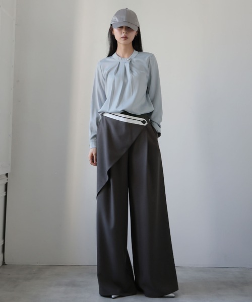 Ulysses(ユリシス)の「シルクタッチボタンブラウス(シャツ/ブラウス・レディース・ホワイト/ベージュ/グレー/ブルー/ブラック/ミント/ライトピンク・M/L)」の22枚目の写真