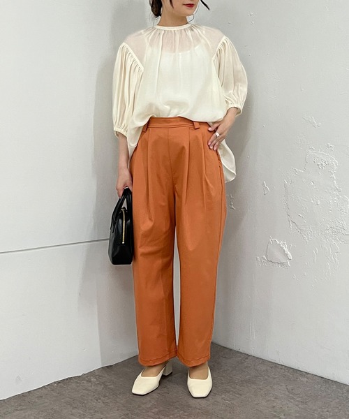 PUAL CE CIN(ピュアルセシン)の「JAPAN MADE チノストレッチパンツ(その他パンツ・レディース・ブラック/ベージュ/グレー/オフホワイト/オレンジ・FREE)」の15枚目の写真