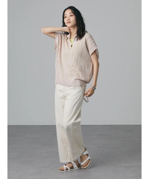 CRAFT STANDARD BOUTIQUE（クラフトスタンダードブティック）の「透かし柄スキッパーニットプルオーバー　＊◆（ニット/セーター・レディース・チャコールグレー/アイボリー/グリーン/マスタード・FREE）」の13枚目の写真