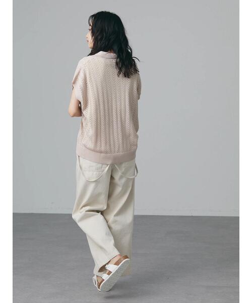 CRAFT STANDARD BOUTIQUE（クラフトスタンダードブティック）の「透かし柄スキッパーニットプルオーバー　＊◆（ニット/セーター・レディース・チャコールグレー/アイボリー/グリーン/マスタード・FREE）」の15枚目の写真
