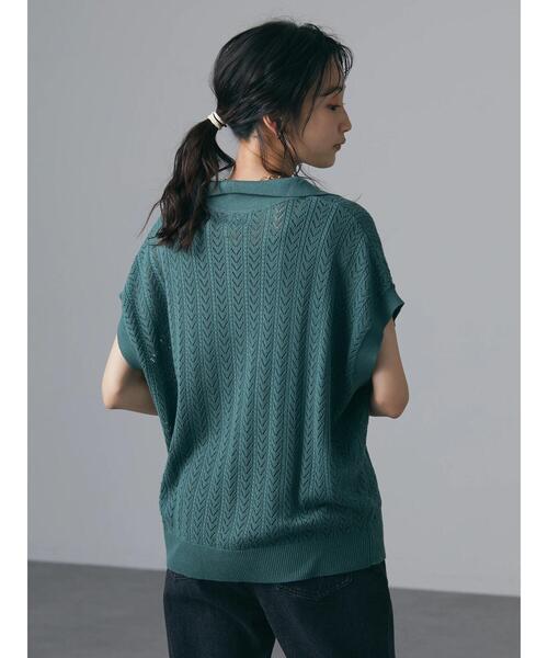 CRAFT STANDARD BOUTIQUE（クラフトスタンダードブティック）の「透かし柄スキッパーニットプルオーバー　＊◆（ニット/セーター・レディース・チャコールグレー/アイボリー/グリーン/マスタード・FREE）」の18枚目の写真