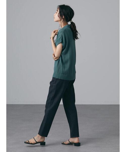 CRAFT STANDARD BOUTIQUE（クラフトスタンダードブティック）の「透かし柄スキッパーニットプルオーバー　＊◆（ニット/セーター・レディース・チャコールグレー/アイボリー/グリーン/マスタード・FREE）」の22枚目の写真