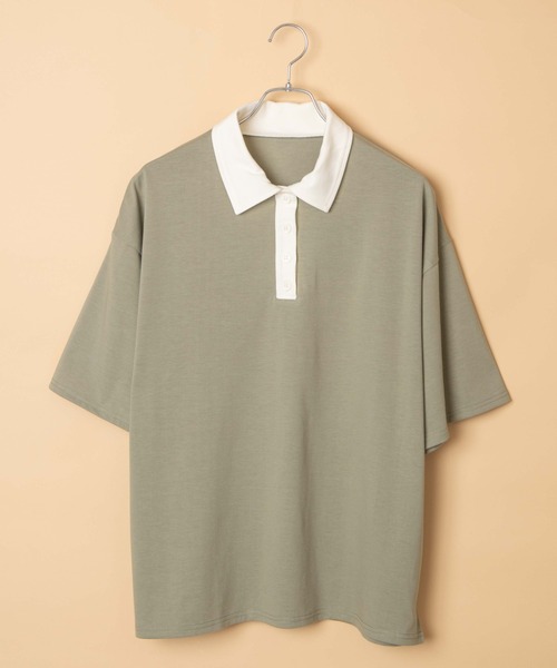 WEGO(ウィゴー)の「WEGO/ルーズシルエットポロTシャツ(ポロシャツ・レディース・ブラウン/カーキ・FREE)」の15枚目の写真