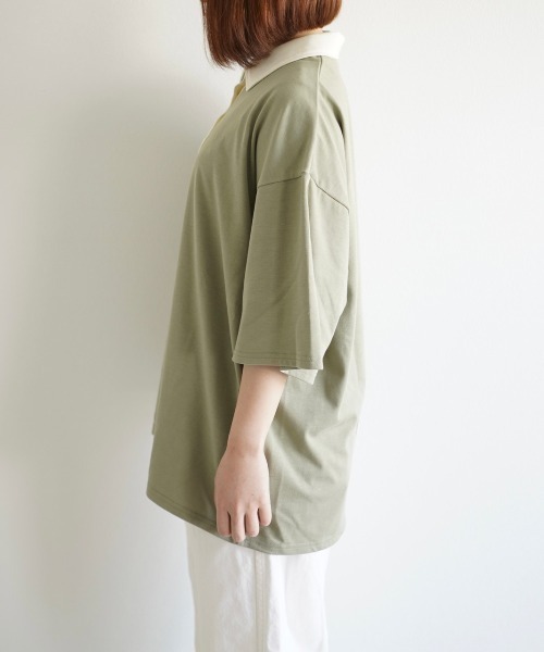 WEGO(ウィゴー)の「WEGO/ルーズシルエットポロTシャツ(ポロシャツ・レディース・ブラウン/カーキ・FREE)」の19枚目の写真