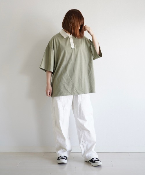 WEGO(ウィゴー)の「WEGO/ルーズシルエットポロTシャツ(ポロシャツ・レディース・ブラウン/カーキ・FREE)」の18枚目の写真