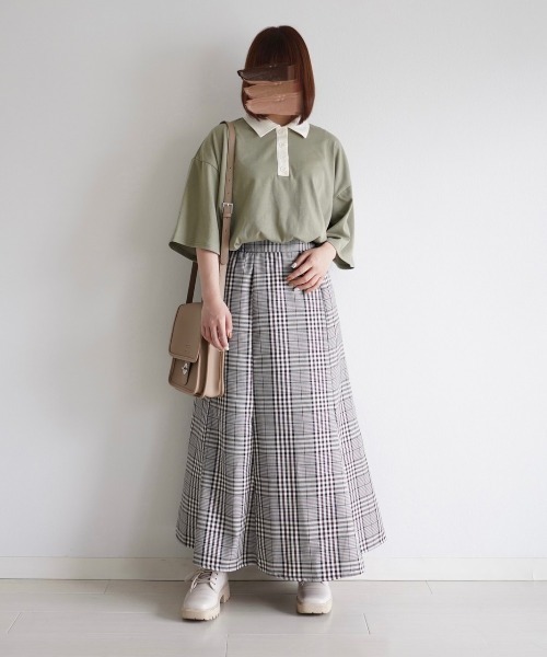 WEGO(ウィゴー)の「WEGO/ルーズシルエットポロTシャツ(ポロシャツ・レディース・ブラウン/カーキ・FREE)」の4枚目の写真