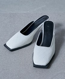 MAISON BREEZE | 【MAISON BREEZE】イントレチャート風デザインヒールミュール サンダル SCCH140(パンプス)