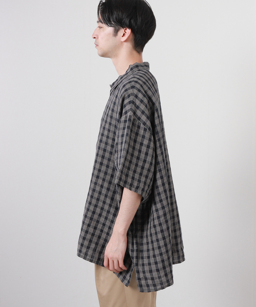 J.S Homestead】10XL リネン チェックシャツ（シャツ/ブラウス