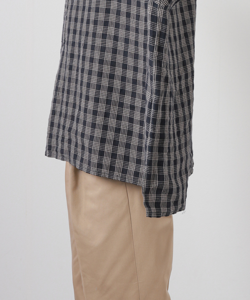 J.S Homestead】10XL リネン チェックシャツ（シャツ/ブラウス